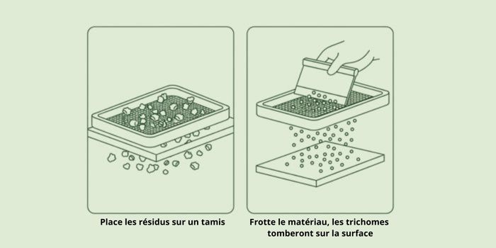 Tamisage à plat (tamisage à sec) du haschisch